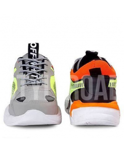 Trendy Multicoloured Grey and Orange  casual Sneaker for Mens